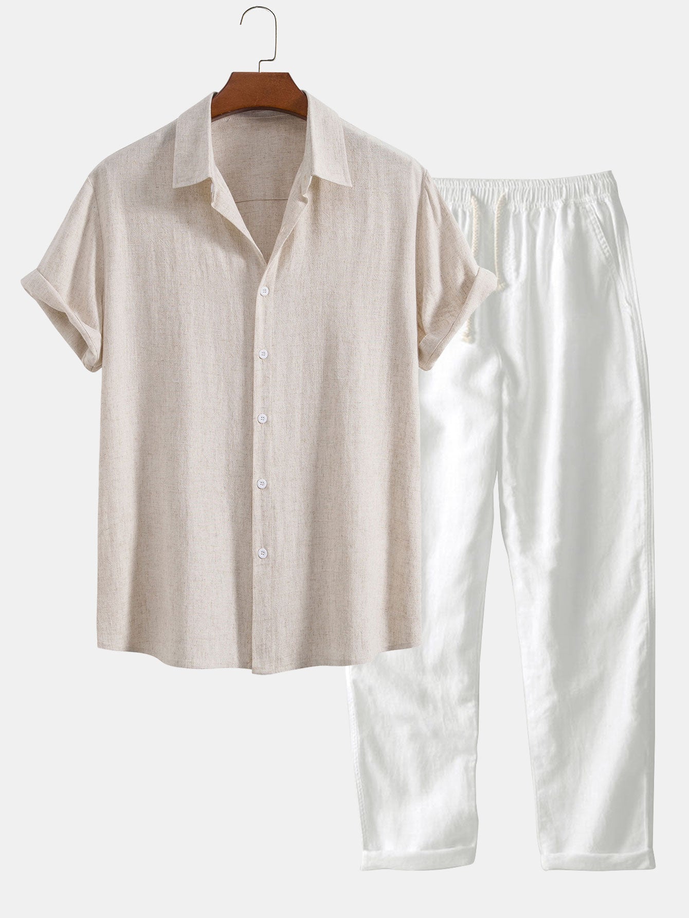 Alejandro - Blend Button Up Shirt & Straight Leg Linen Pants