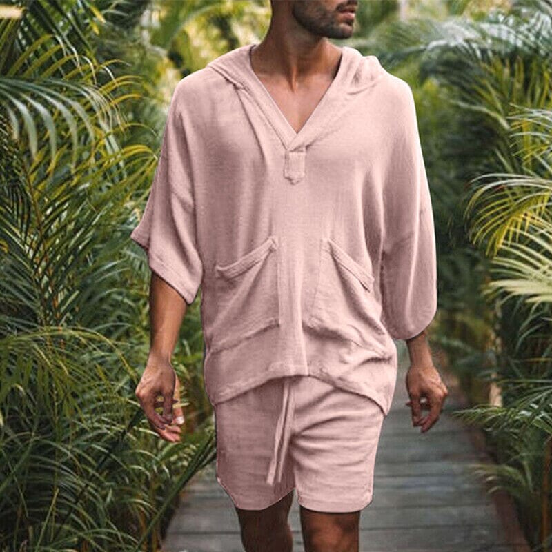 Noah - 2-Piece Set: Men's Tracksuit Tennis Shirt Shorts and T Shirt Set Set Solid Color V Neck