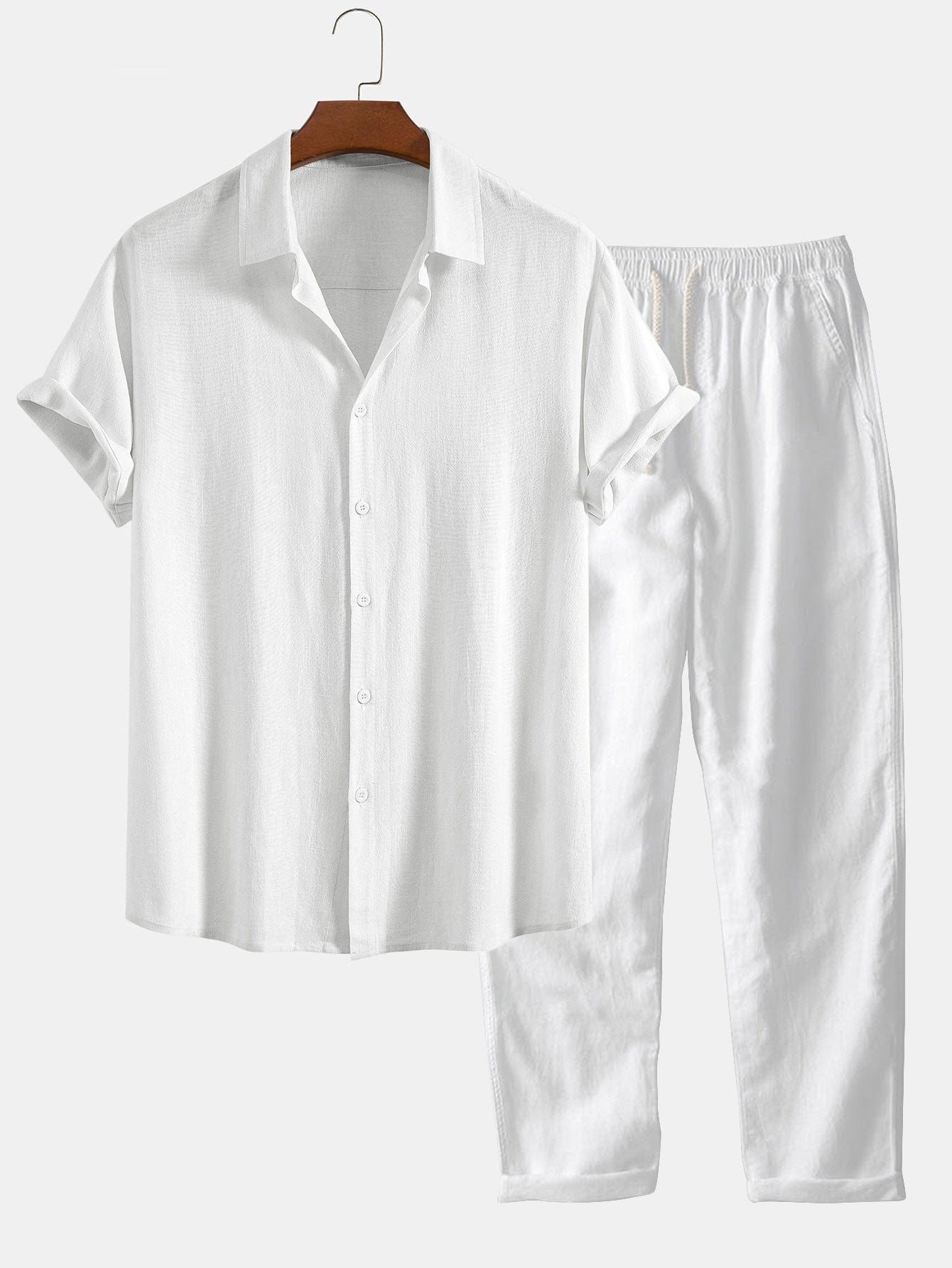 Alejandro - Blend Button Up Shirt & Straight Leg Linen Pants