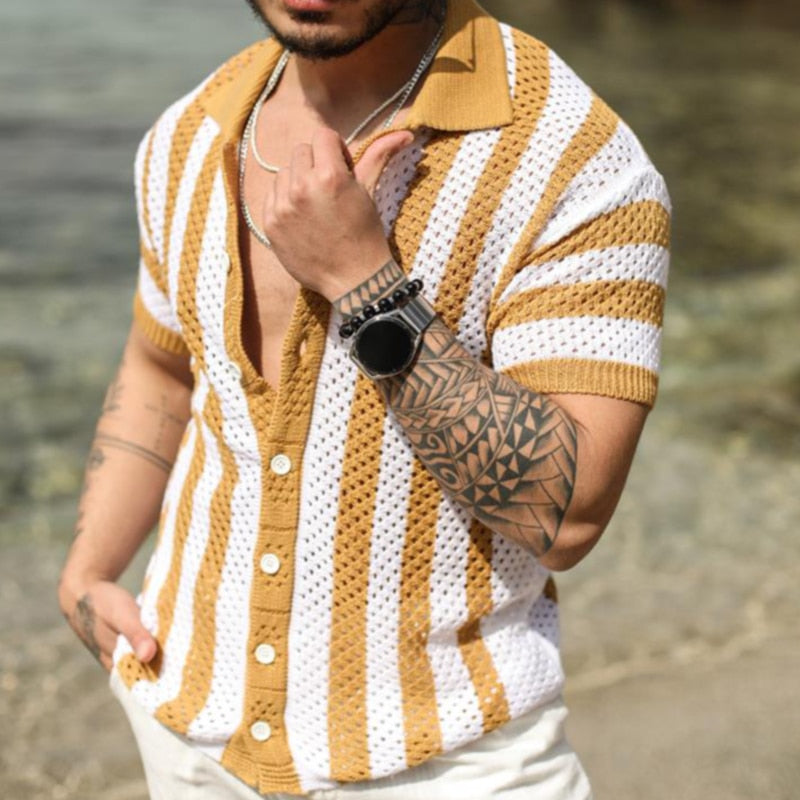 Dan - Vinthentic Lucca Men's Knitted Button-up