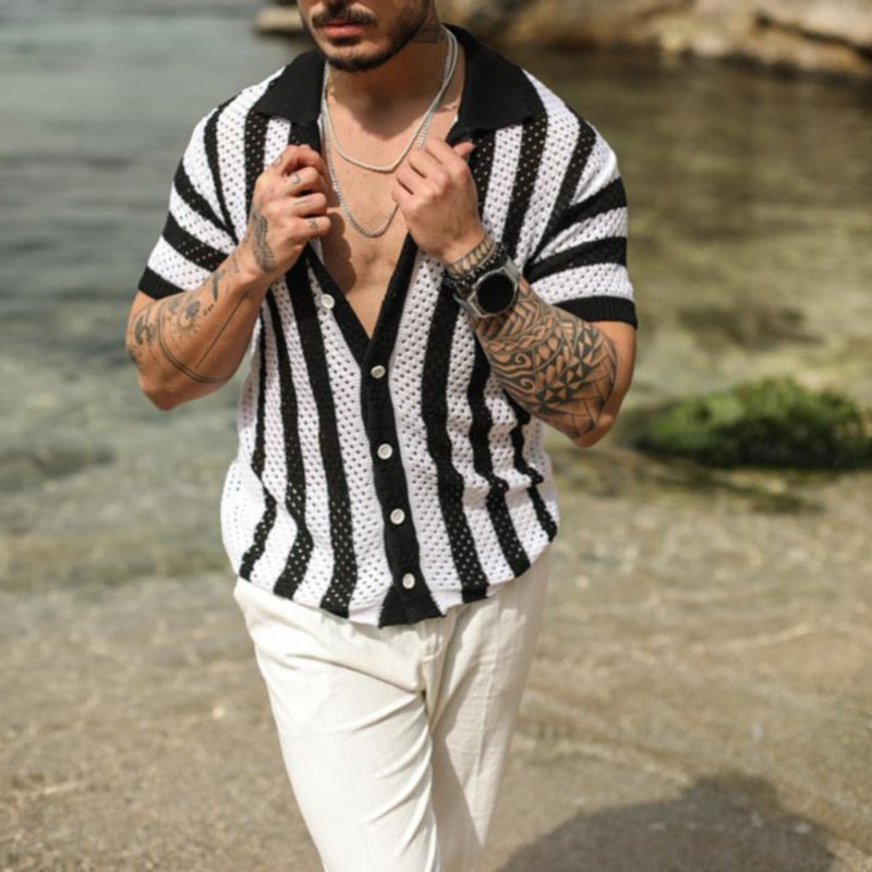 Dan - Vinthentic Lucca Men's Knitted Button-up