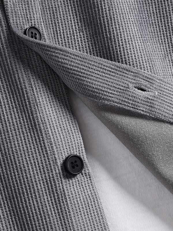 Ben - Men's Brushed Corduroy Button-Up Shirt Casual Shorts Set