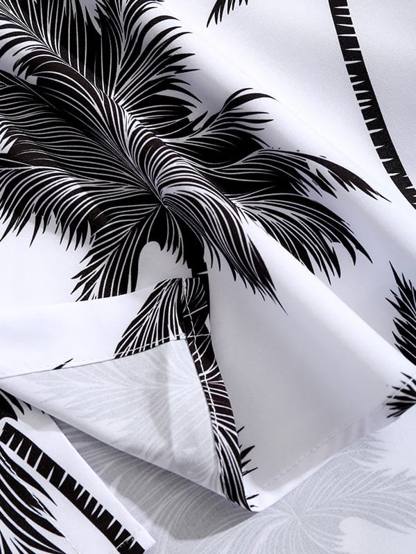 Wie - Men's coconut print casual short-sleeved shirt shorts set