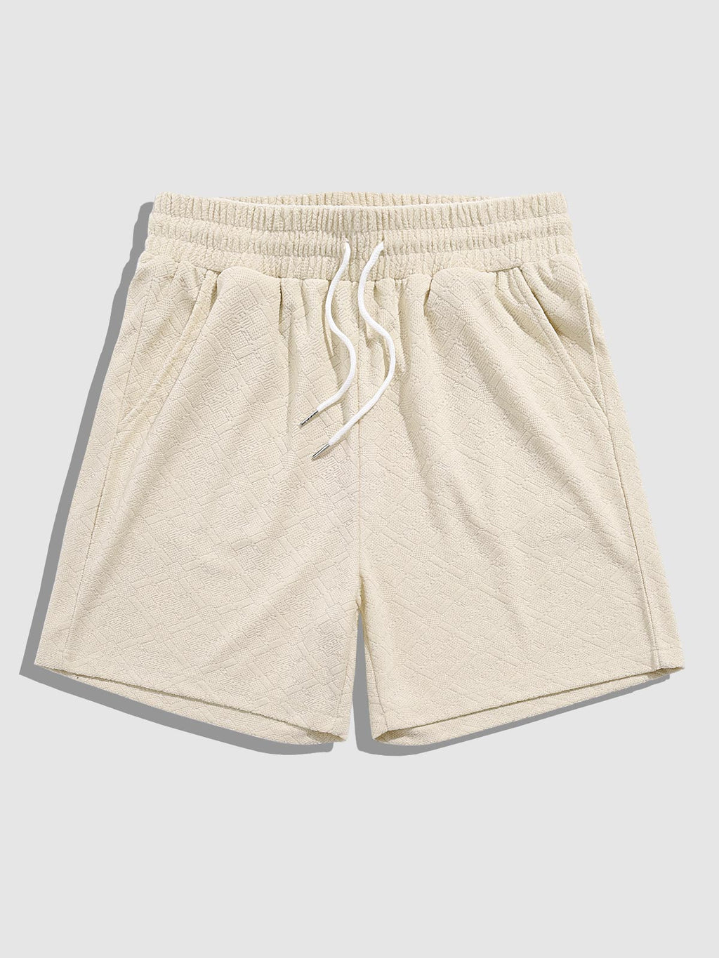 Prince - Men's diamond geometric terry texture shirt casual shorts set