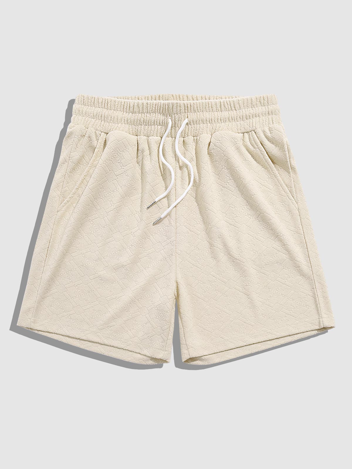 Prince - Men's diamond geometric terry texture shirt casual shorts set