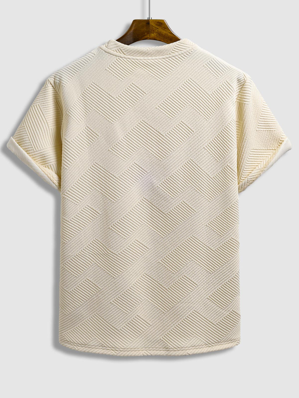 Oman - Men's geometric jacquard round neck short-sleeved T-shirt casual shorts set
