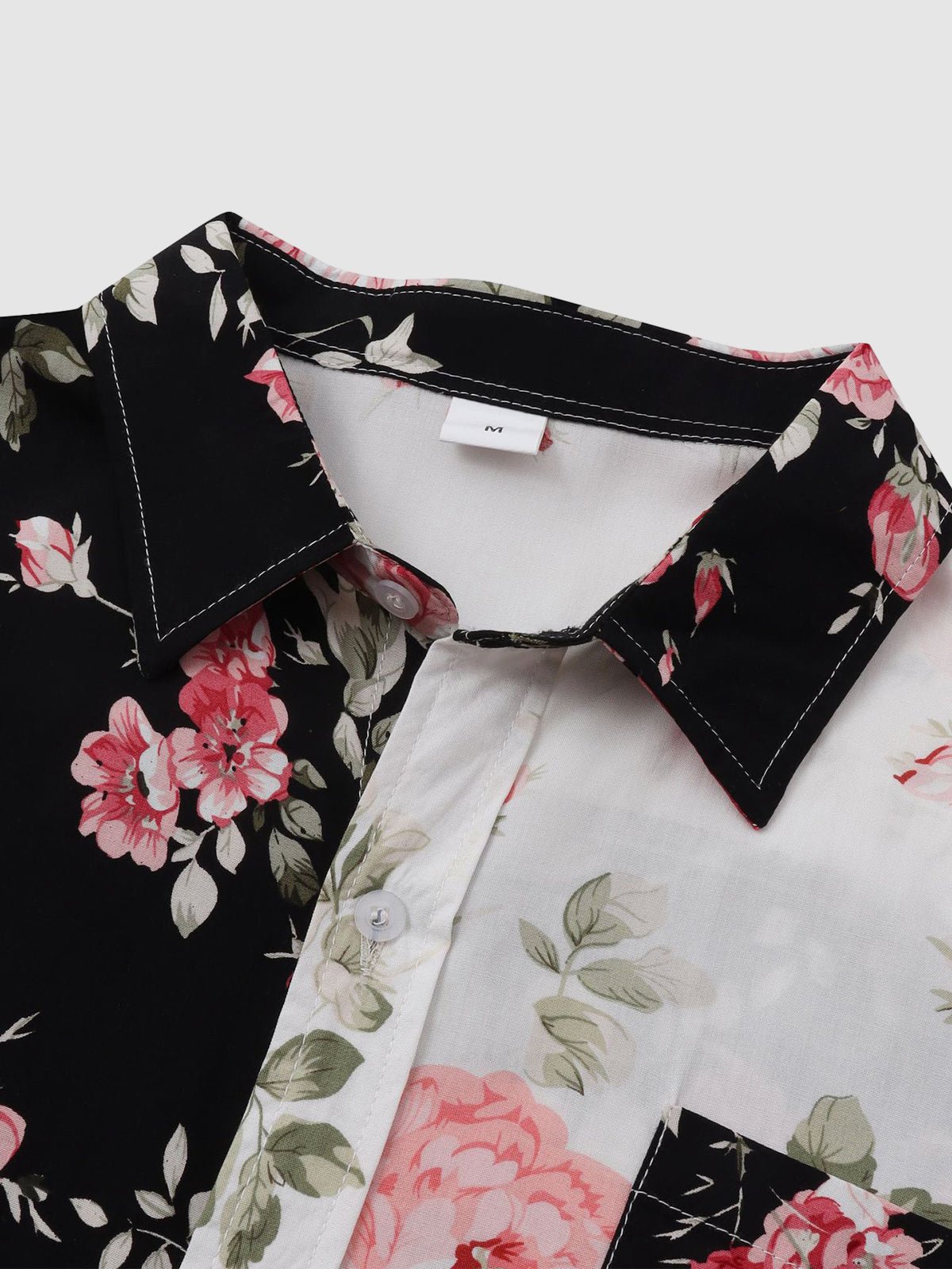 Vin - Men's Hawaiian floral patchwork short-sleeved shirt casual pants set
