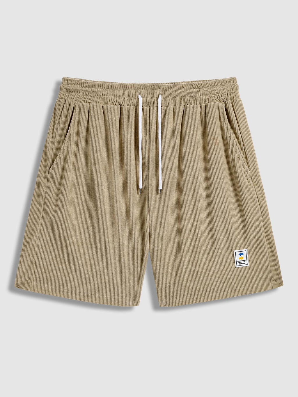 Yan - Men's Retro Corduroy Casual Short Sleeve Shirt Shorts Set