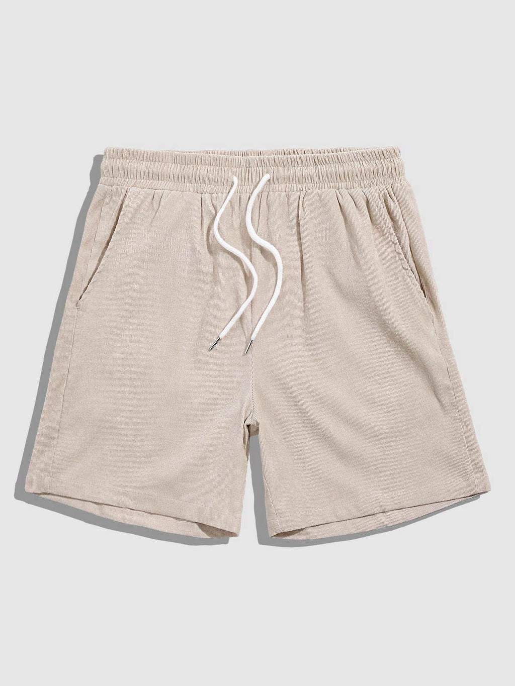 Will - Men's solid color corduroy casual short-sleeved shirt shorts set