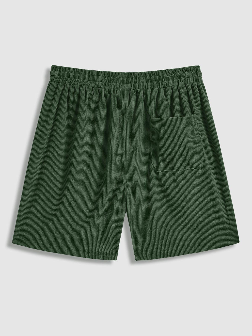 Zalde - Men's solid color cotton_linen shirt casual corduroy shorts set