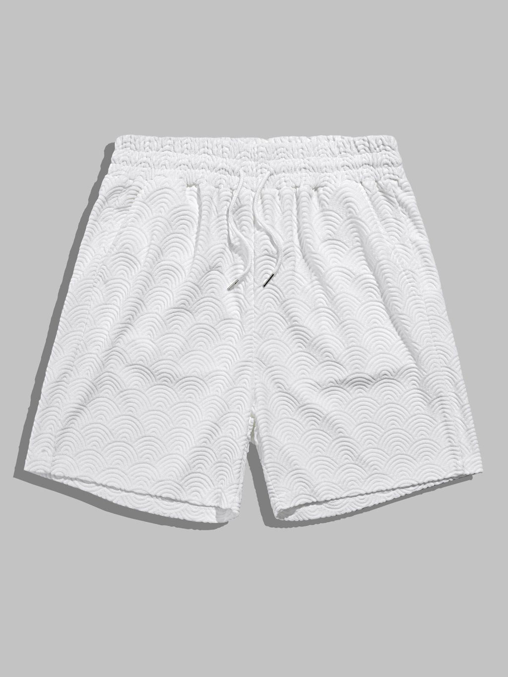 Oliver - Men's solid color wave terry texture shirt casual shorts set