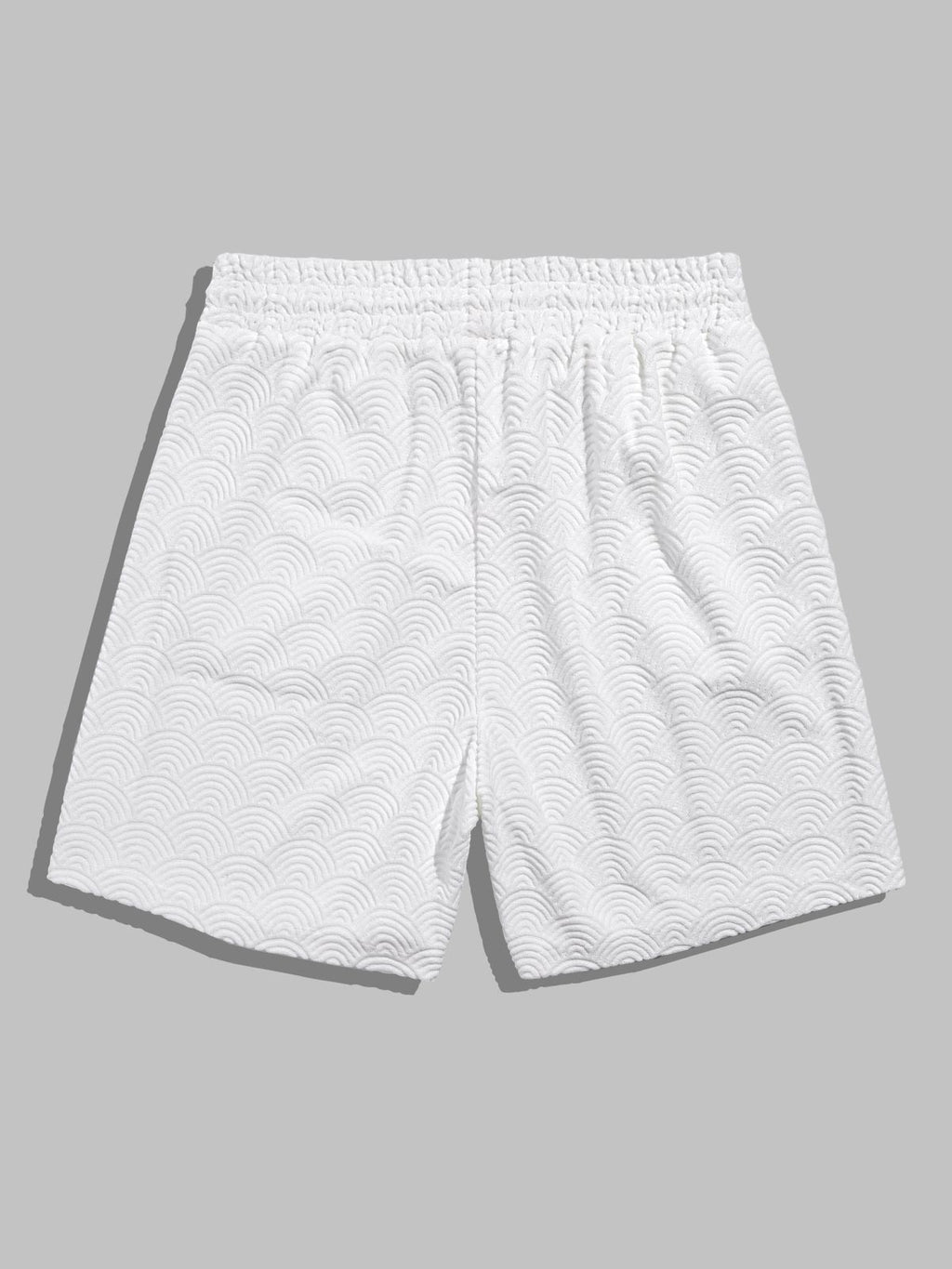 Oliver - Men's solid color wave terry texture shirt casual shorts set