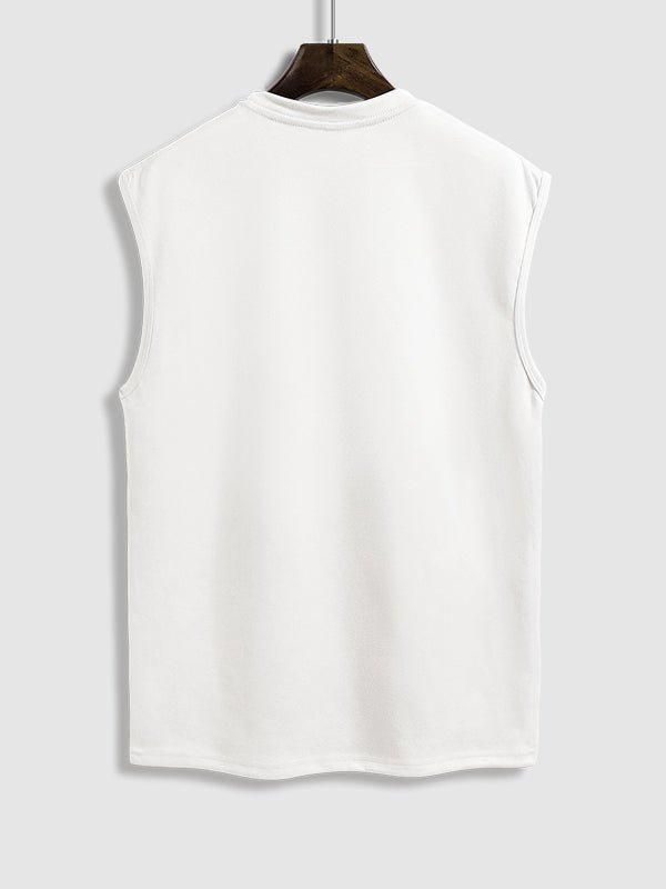 Igan - Men's Solid Suede Sleeveless Crew Neck T-Shirt Shorts Set