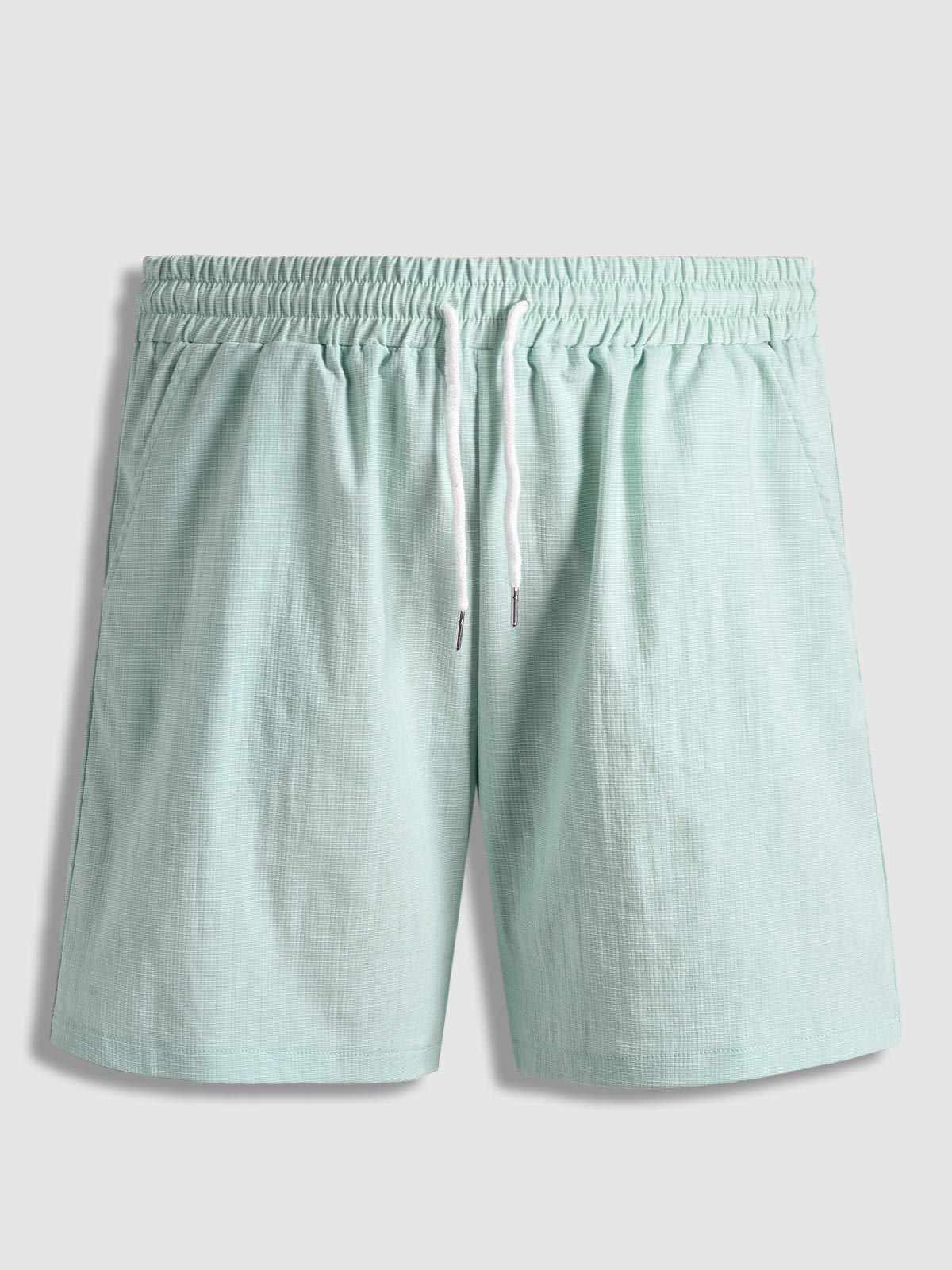 Ryan - Men's textured short-sleeved shirt casual shorts solid color set